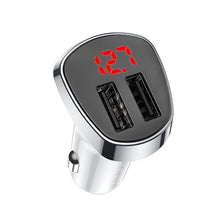 Заредете изображение във визуализатора на галерията – Borofone Car charger BZ15 Auspicious - 2xUSB - 2,4A with USB to MicroUSB cable white
