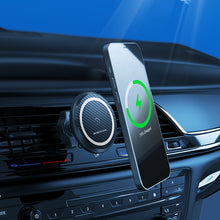 Заредете изображение във визуализатора на галерията – Borofone Car holder BH45 Mobile magnetic with wireless charging to air vent for Magsafe black
