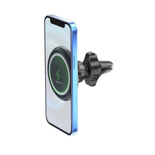 Заредете изображение във визуализатора на галерията – Borofone Car holder BH45 Mobile magnetic with wireless charging to air vent for Magsafe black
