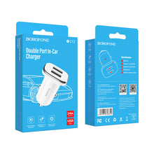 Заредете изображение във визуализатора на галерията – Borofone Car charger BZ12 Lasting Power - 2xUSB - 2,4A white
