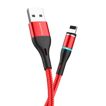 Заредете изображение във визуализатора на галерията – Borofone Cable BU16 Skill magnetic - USB to Lightning - 2,4A 1,2 metres red
