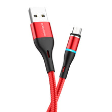 Заредете изображение във визуализатора на галерията – Borofone Cable BU16 Skill magnetic - USB to Micro USB - 2,4A 1,2 metres red
