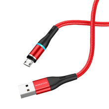 Заредете изображение във визуализатора на галерията – Borofone Cable BU16 Skill magnetic - USB to Micro USB - 2,4A 1,2 metres red

