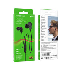 Заредете изображение във визуализатора на галерията – Borofone Earphones BM64 Goalant with microphone black
