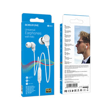 Заредете изображение във визуализатора на галерията – Borofone Earphones BM64 Goalant with microphone white
