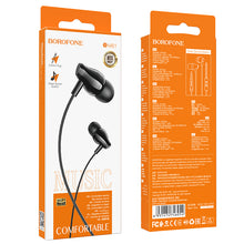 Заредете изображение във визуализатора на галерията – Borofone Earphones BM61 Wanderer with microphone black
