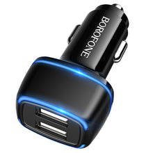 Заредете изображение във визуализатора на галерията – Borofone Car charger BZ14 Max - 2xUSB - 2,4A with USB to Micro USB cable black
