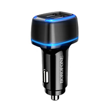 Заредете изображение във визуализатора на галерията – Borofone Car charger BZ14 Max - 2xUSB - 2,4A with USB to Type C cable black
