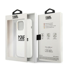 Заредете изображение във визуализатора на галерията – Original KARL LAGERFELD Case Silicone Stack Logo KLHCP13XSLKLWH for Iphone 13 Pro Max white

