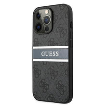 Заредете изображение във визуализатора на галерията – Original Case GUESS - 4G Stripe Collection GUHCP13X4GDGR for Iphone 13 Pro Max Grey
