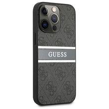 Заредете изображение във визуализатора на галерията – Original Case GUESS - 4G Stripe Collection GUHCP13X4GDGR for Iphone 13 Pro Max Grey
