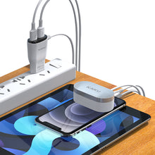 Заредете изображение във визуализатора на галерията – KAKU Wall charger KSC-488 Hongtai - 2xUSB - 2,4A with Lightning cable white
