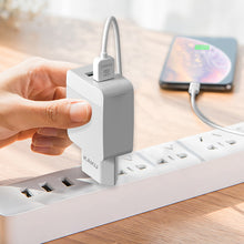Заредете изображение във визуализатора на галерията – KAKU Wall charger KSC-371 Haoyi - 2xUSB - 12W 2,4A with USB to Lightning cable white
