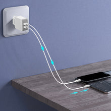 Заредете изображение във визуализатора на галерията – KAKU Wall charger KSC-371 Haoyi - 2xUSB - 12W 2,4A with USB to Micro USB cable white
