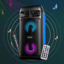Заредете изображение във визуализатора на галерията – KAKU Portable Bluetooth Speaker KSC-671 Zhenwei karaoke with microphone black
