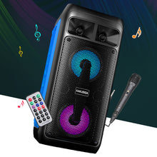 Заредете изображение във визуализатора на галерията – KAKU Portable Bluetooth Speaker KSC-671 Zhenwei karaoke with microphone black
