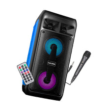 Заредете изображение във визуализатора на галерията – KAKU Portable Bluetooth Speaker KSC-671 Zhenwei karaoke with microphone black
