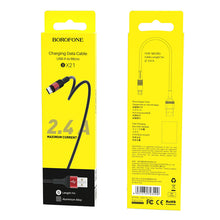 Заредете изображение във визуализатора на галерията – Borofone Cable BX21 Outstanding - USB to Micro USB - 2,4A 1 metre red
