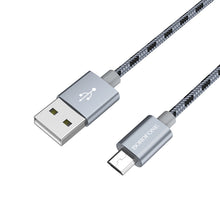 Заредете изображение във визуализатора на галерията – Borofone Cable BX24 Ring Current - USB to Micro USB - 2,4A 1 metre grey

