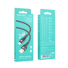 Заредете изображение във визуализатора на галерията – Borofone Cable BX61 Source - USB to Lightning - 2,4A 1 metre black
