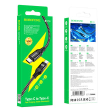 Заредете изображение във визуализатора на галерията – Borofone Cable BX56 Delightful - Type C to Type C - 60W 3A 1,5 metres black
