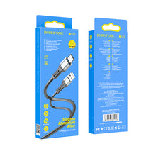 Заредете изображение във визуализатора на галерията – Borofone Cable BX64 Special Silicone - USB to Type C - 3A 1 metre black
