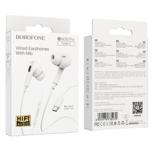 Заредете изображение във визуализатора на галерията – Borofone Earphones BM30 Pro Original Series with Type C plug white
