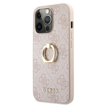 Заредете изображение във визуализатора на галерията – Original Case GUESS 4G Collection Hardcase with Ring GUHCP13L4GMRPI for Iphone 13 Pro Pink
