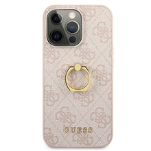 Заредете изображение във визуализатора на галерията – Original Case GUESS 4G Collection Hardcase with Ring GUHCP13L4GMRPI for Iphone 13 Pro Pink
