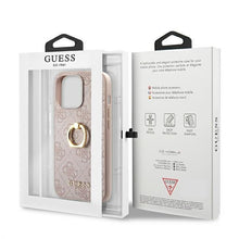 Заредете изображение във визуализатора на галерията – Original Case GUESS 4G Collection Hardcase with Ring GUHCP13L4GMRPI for Iphone 13 Pro Pink
