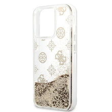 Заредете изображение във визуализатора на галерията – Original Case GUESS Peony Liquid Glitter Hardcase GUHCP13XLGPEGO for Iphone 13 Pro Max gold
