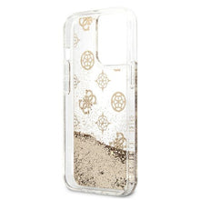 Заредете изображение във визуализатора на галерията – Original Case GUESS Peony Liquid Glitter Hardcase GUHCP13XLGPEGO for Iphone 13 Pro Max gold

