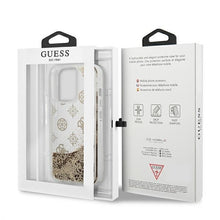 Заредете изображение във визуализатора на галерията – Original Case GUESS Peony Liquid Glitter Hardcase GUHCP13XLGPEGO for Iphone 13 Pro Max gold
