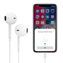 Заредете изображение във визуализатора на галерията – Borofone Earphones BM32 Plus Original Series Lightning plug white
