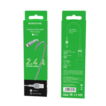 Заредете изображение във визуализатора на галерията – Borofone Cable BX21 Outstanding - USB to Micro USB - 2,4A 1 metre grey
