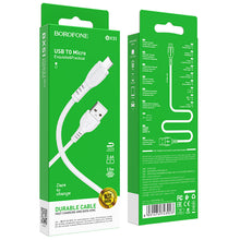 Заредете изображение във визуализатора на галерията – Borofone Cable BX51 Triumph - USB to Micro USB - 2,4A 1 metre white
