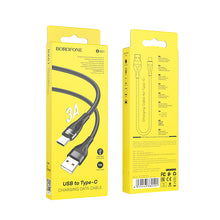 Заредете изображение във визуализатора на галерията – Borofone Cable BX61 Source - USB to Type C - 3A 1 metre black
