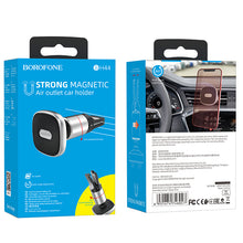 Заредете изображение във визуализатора на галерията – Borofone Car holder BH44 Smart magnetic, air vent mount black-silver
