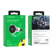 Заредете изображение във визуализатора на галерията – Borofone Car holder BH47 Cool Move magnetic, air vent mount black-silver
