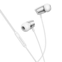 Заредете изображение във визуализатора на галерията – Borofone Earphones BM66 New Sound with microphone silver
