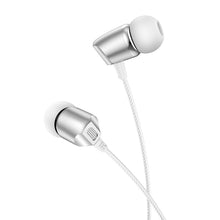 Заредете изображение във визуализатора на галерията – Borofone Earphones BM66 New Sound with microphone silver
