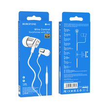 Заредете изображение във визуализатора на галерията – Borofone Earphones BM66 New Sound with microphone silver
