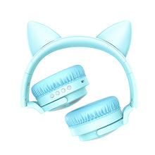 Заредете изображение във визуализатора на галерията – Borofone Headphones BO15 Cat Ear bluetooth blue
