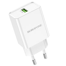 Заредете изображение във визуализатора на галерията – Borofone Wall charger BN5 Jingrui - USB - QC 3.0 18W white

