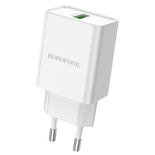 Заредете изображение във визуализатора на галерията – Borofone Wall charger BN5 Jingrui - USB - QC 3.0 18W white
