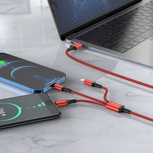Заредете изображение във визуализатора на галерията – Borofone Cable BX50 Fresco 3 in 1 - USB to Type C, Micro USB, Lightning - 2,4A 1 metre red
