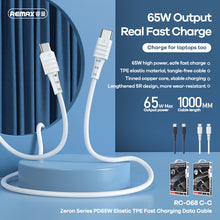 Заредете изображение във визуализатора на галерията – REMAX Cable Zeron RC-068 - Type C to Type C - 65W 1 metre Blue
