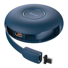 Заредете изображение във визуализатора на галерията – Baseus Cable Zinc Magnetic 3 in 1 - Type C to Micro USB, Lightning, Type C - 20W 1 metre (CAMLC-03) blue
