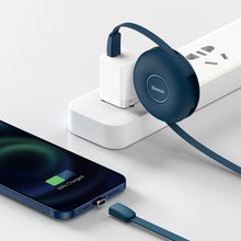 Заредете изображение във визуализатора на галерията – Baseus Cable Zinc Magnetic 3 in 1 - Type C to Micro USB, Lightning, Type C - 20W 1 metre (CAMLC-03) blue
