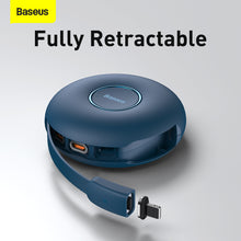 Заредете изображение във визуализатора на галерията – Baseus Cable Zinc Magnetic 3 in 1 - Type C to Micro USB, Lightning, Type C - 20W 1 metre (CAMLC-03) blue
